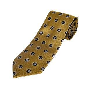 Jos A Bank Mens Gold Neat Silk Neck Tie Executive Collection Handmade 3,5" x 58"
